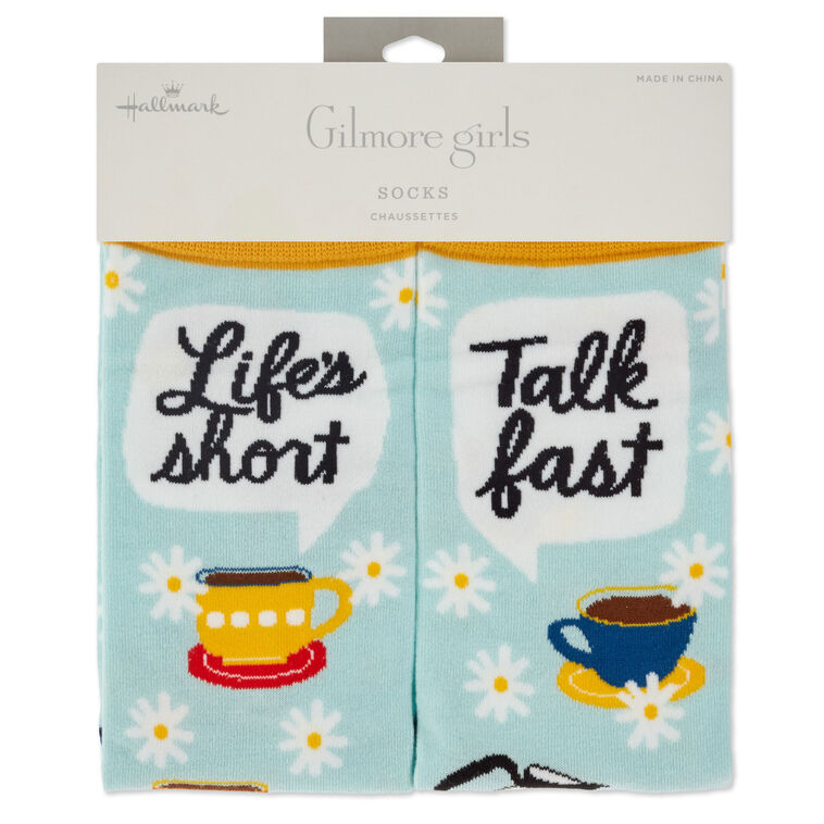 Hallmark Gilmore Girls Life's Short Talk Fast Crew Socks