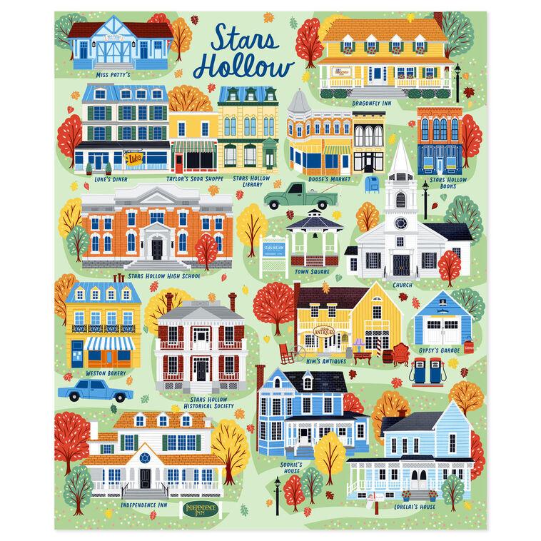 Hallmark Gilmore Girls Stars Hollow Map Blanket 50x60