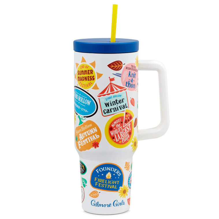 hallmark Gilmore Girls Stars Hollow Town Festivals Insulated Travel Cup 40 oz