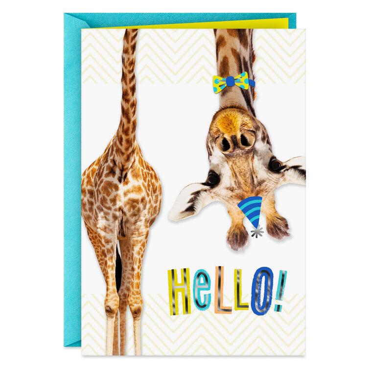 hallmark Giraffe in Bow Tie and Party Hat Birthday Card for Kids