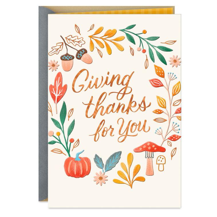 hallmark Giving Thanks for You Religious Thanksgiving Card