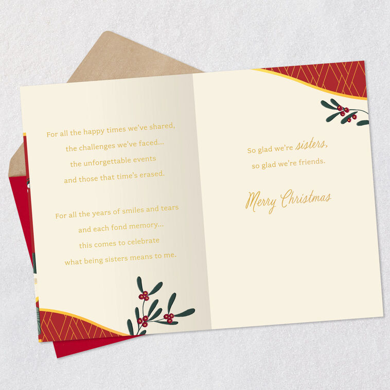 Hallmark Glad We're Sisters And Friends Christmas Card