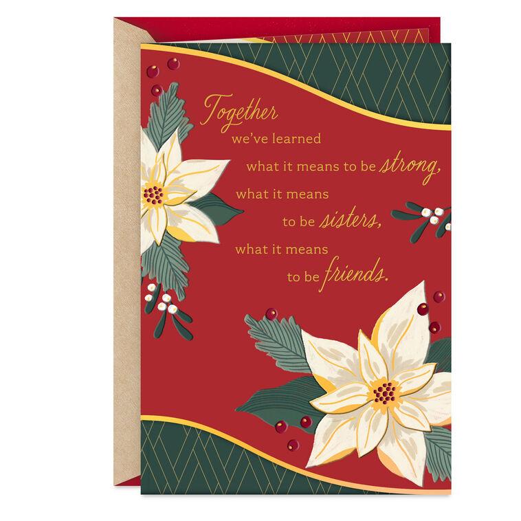 hallmark Glad We're Sisters and Friends Christmas Card