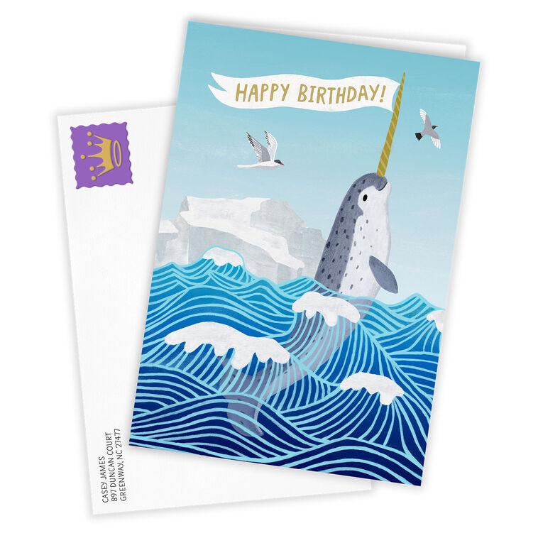 Hallmark Glad You Exist Narwhal Custom Birthday Card