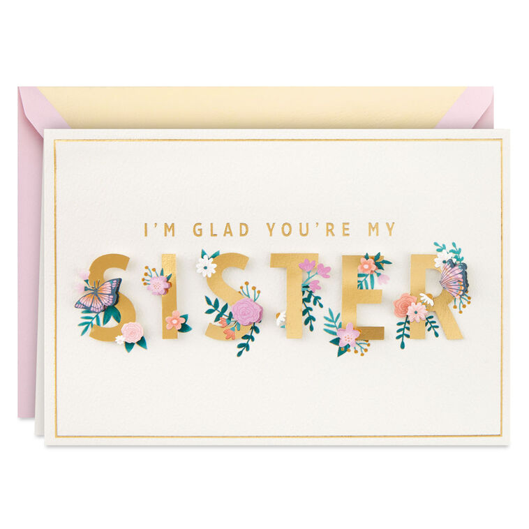 hallmark Glad You're My Sister Birthday Card for Sister