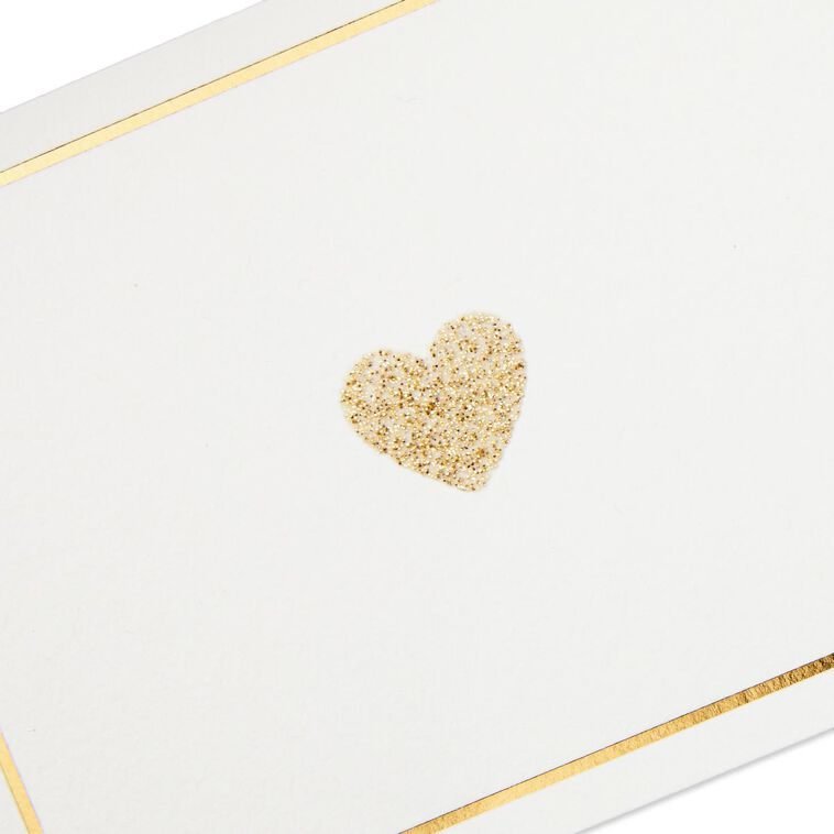 Hallmark Glittery Gold Hearts Blank Note Cards Box Of 10