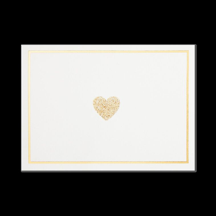 Hallmark Glittery Gold Hearts Blank Note Cards Box Of 10