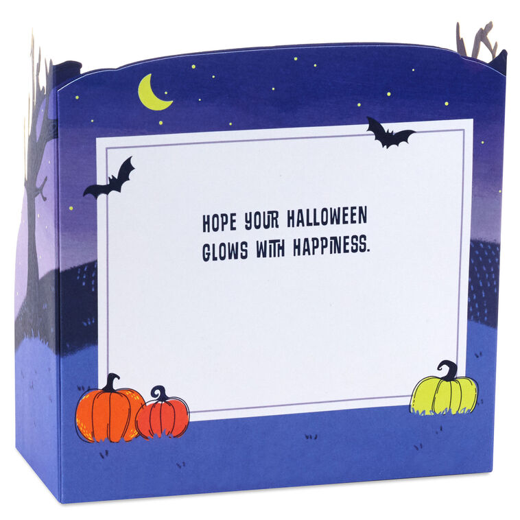 Hallmark Glowing Pumpkin Patch Musical 3D Pop-Up Halloween Card With Light