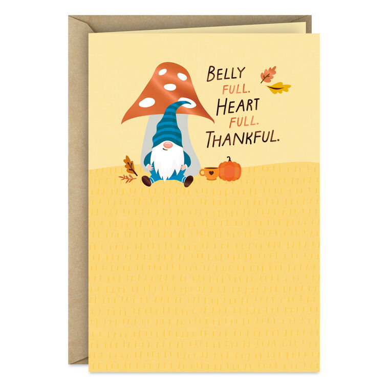 hallmark Gnome Filled Up With Good Stuff Thanksgiving Card