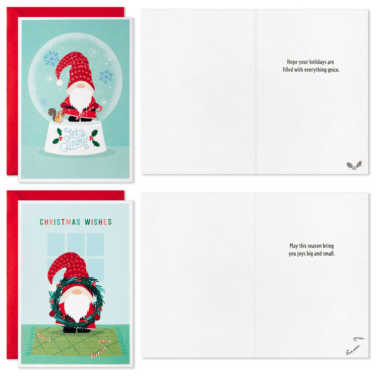 Hallmark Gnome Holiday Fun Boxed Christmas Cards Assortment Pack Of 16