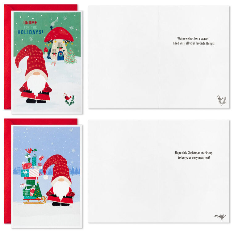Hallmark Gnome Holiday Fun Boxed Christmas Cards Assortment Pack Of 16