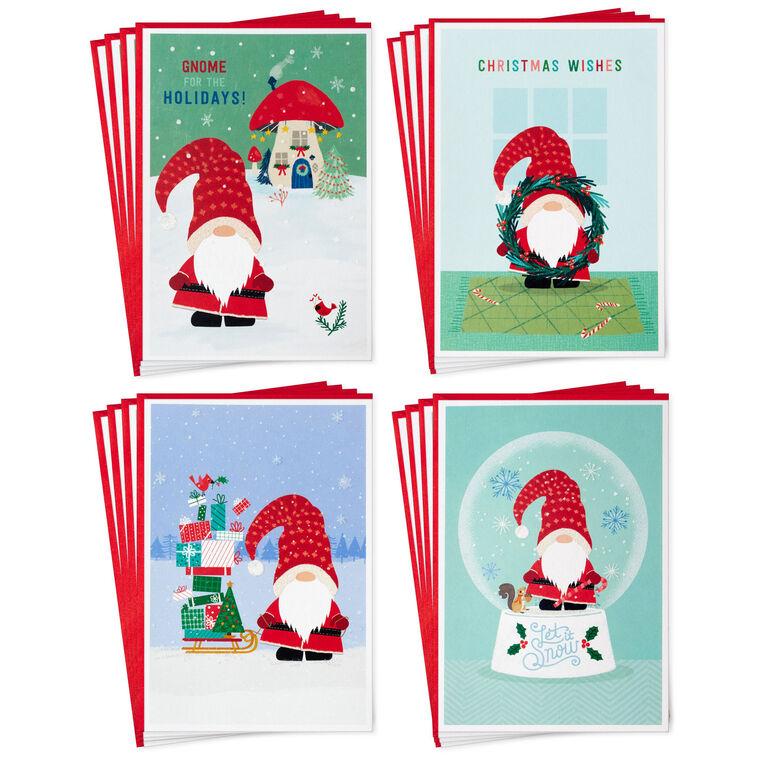 hallmark Gnome Holiday Fun Boxed Christmas Cards Assortment Pack of 16