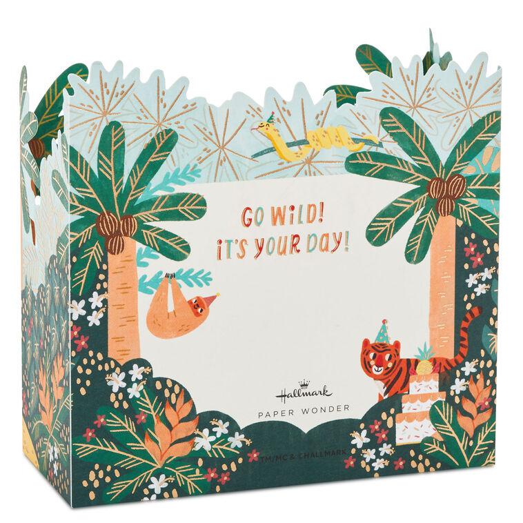 Hallmark Go Wild Jungle Animals 3D Pop-Up Birthday Card For Kids