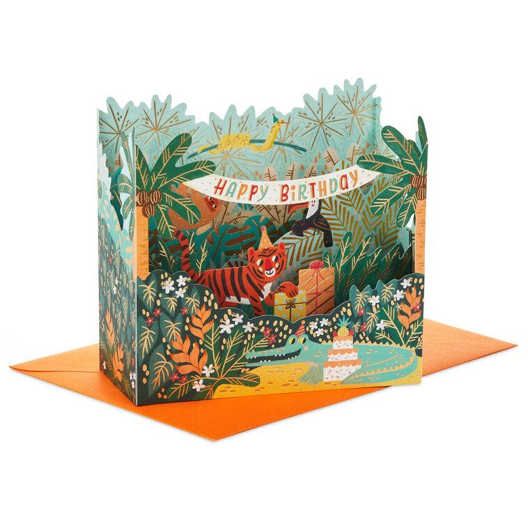 hallmark Go Wild Jungle Animals 3D Pop-Up Birthday Card for Kids