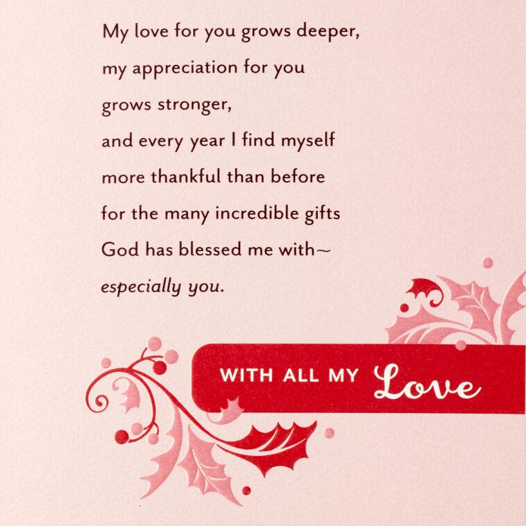 Hallmark God Blessed Me With You Religious Christmas Card For Wife