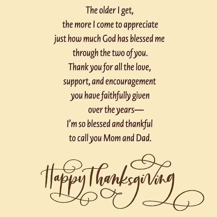 Hallmark God Blessed Me With You Religious Thanksgiving Card For Mom And Dad