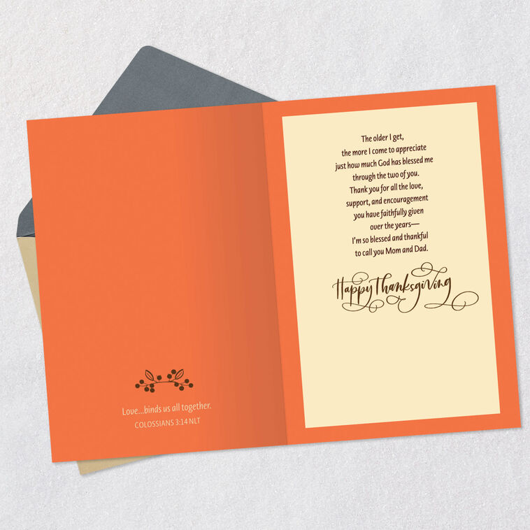Hallmark God Blessed Me With You Religious Thanksgiving Card For Mom And Dad