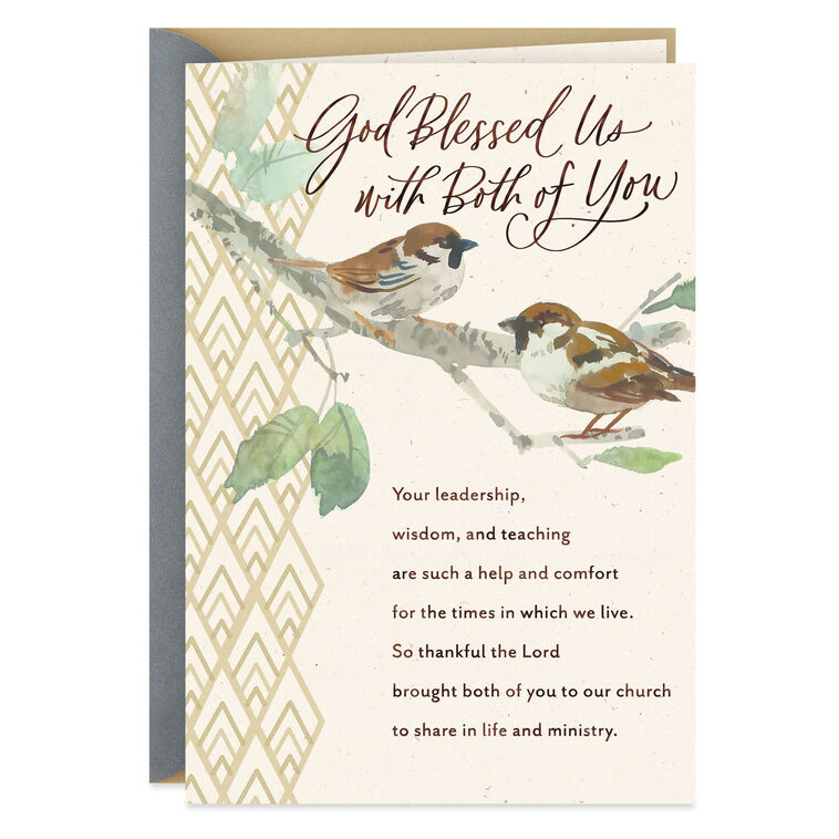 hallmark God Blessed Us Religious Clergy Appreciation Card for Minister and Spouse