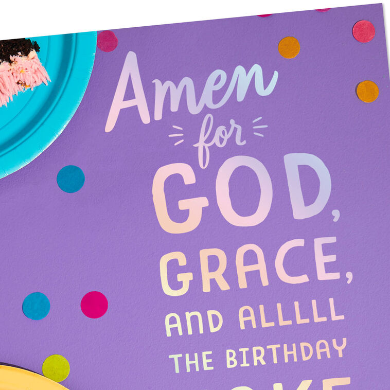 Hallmark God Grace And Alllll The Cake Religious Birthday Card