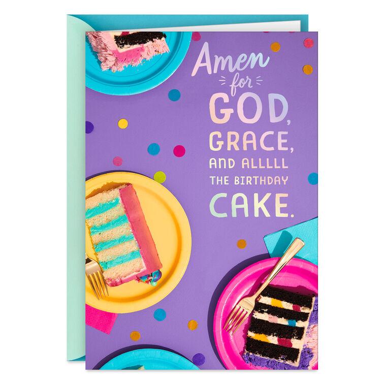 hallmark God Grace and Alllll the Cake Religious Birthday Card