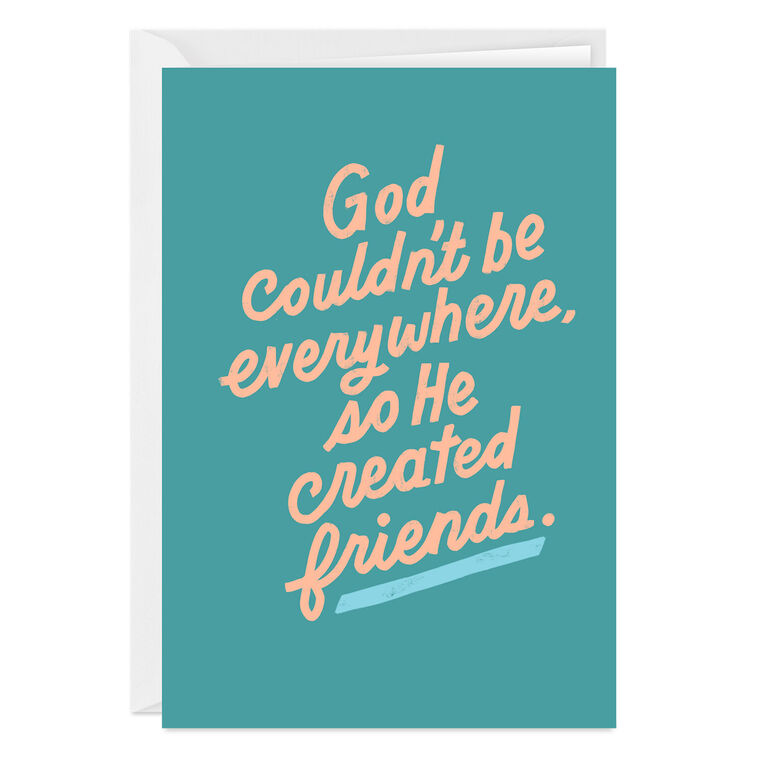 hallmark God Invented Friends Religious Custom Friendship Card