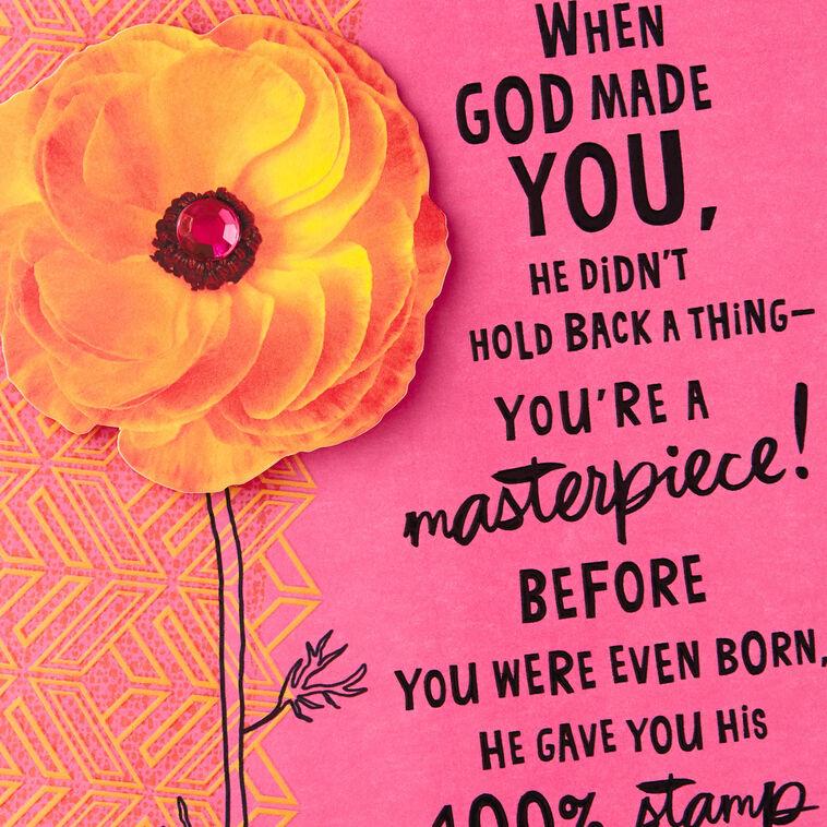 Hallmark God Made A Masterpiece Religious Birthday Card
