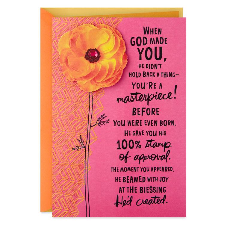 hallmark God Made a Masterpiece Religious Birthday Card