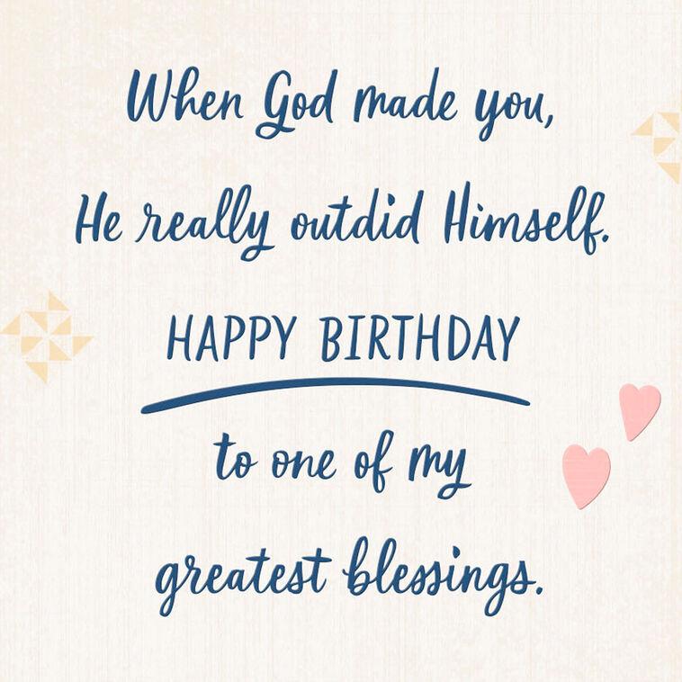 Hallmark God Outdid Himself Religious Birthday Card For Wife
