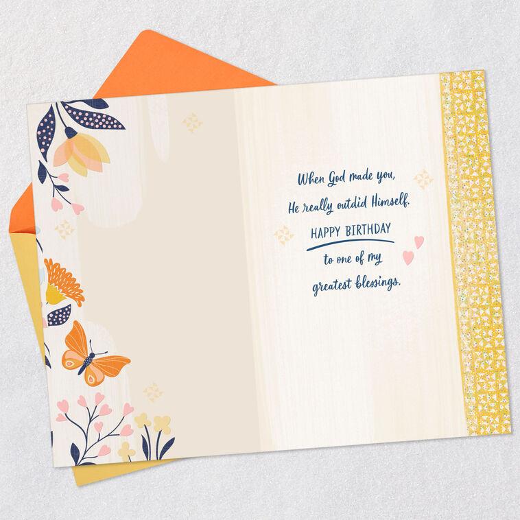 Hallmark God Outdid Himself Religious Birthday Card For Wife