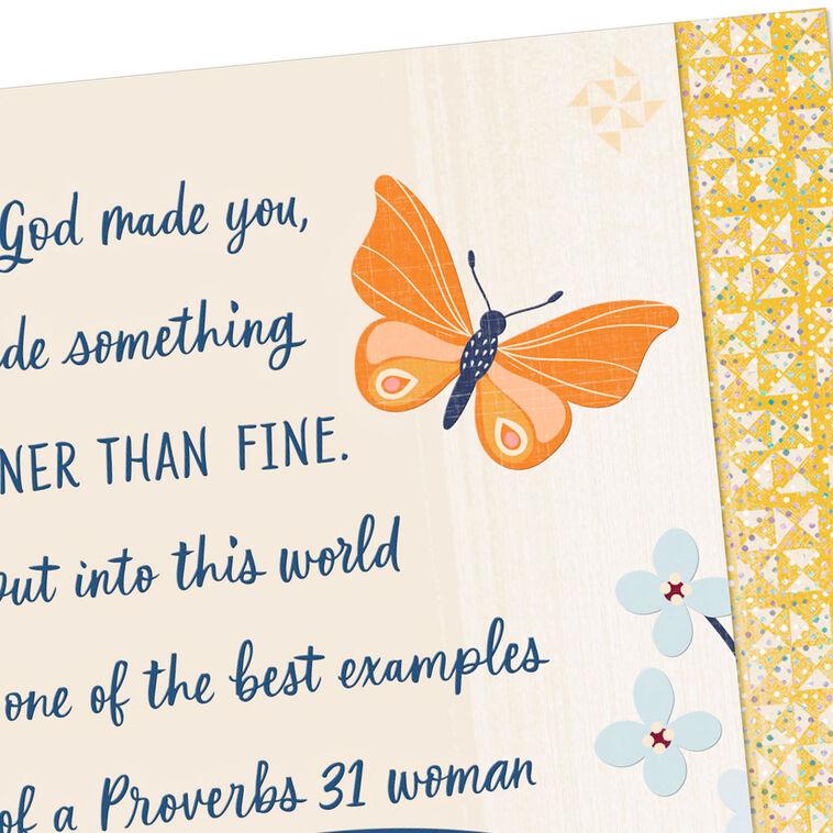 Hallmark God Outdid Himself Religious Birthday Card For Wife
