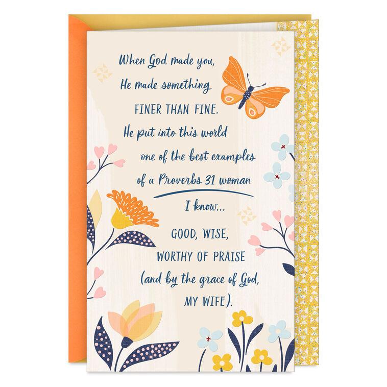 hallmark God Outdid Himself Religious Birthday Card for Wife