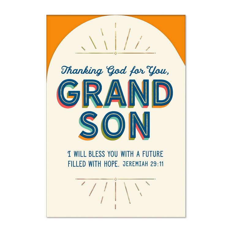 hallmark God's Good Work in Your Life Religious Birthday Card for Grandson