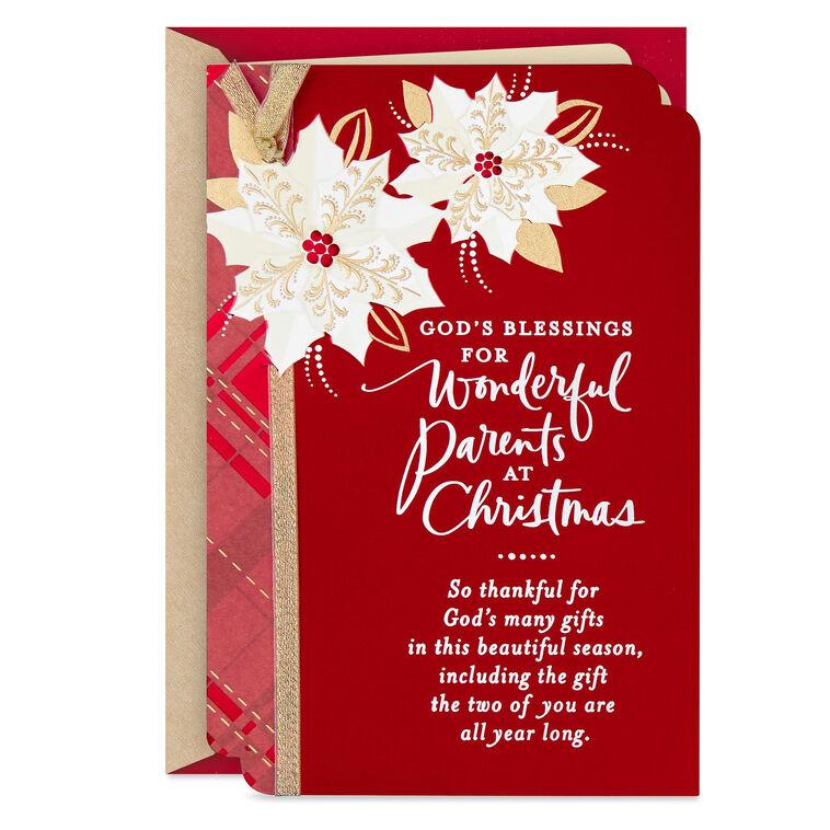 hallmark God's Many Gifts Religious Christmas Card for Parents