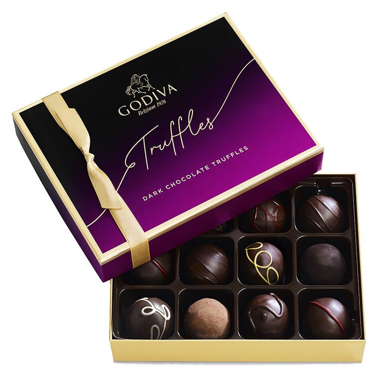 hallmark Godiva Assorted Signature Dark Chocolate Truffles Gift Box 12 Pieces