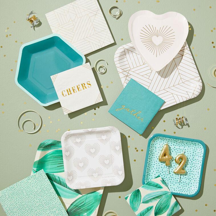 Hallmark Gold And Ivory Heart-Shaped Dessert Plates Set Of 8