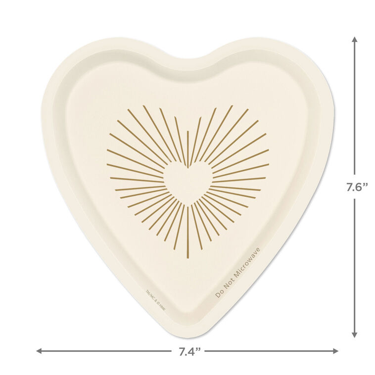 Hallmark Gold And Ivory Heart-Shaped Dessert Plates Set Of 8