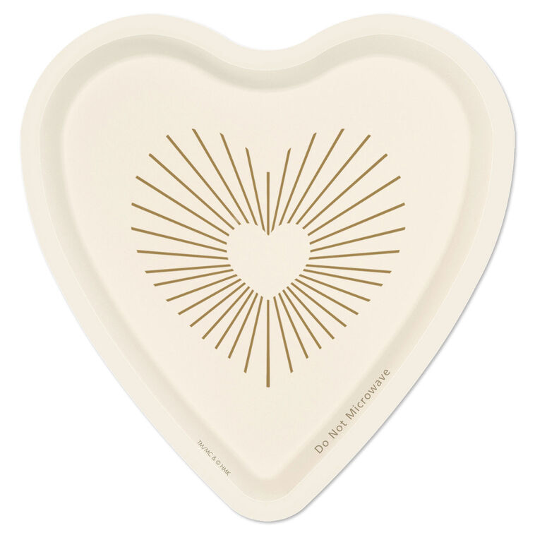 hallmark Gold and Ivory Heart-Shaped Dessert Plates Set of 8
