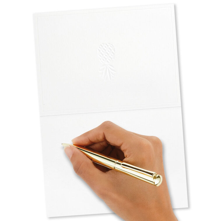 Hallmark Gold Bordered Pineapple Blank Note Cards Box Of 10