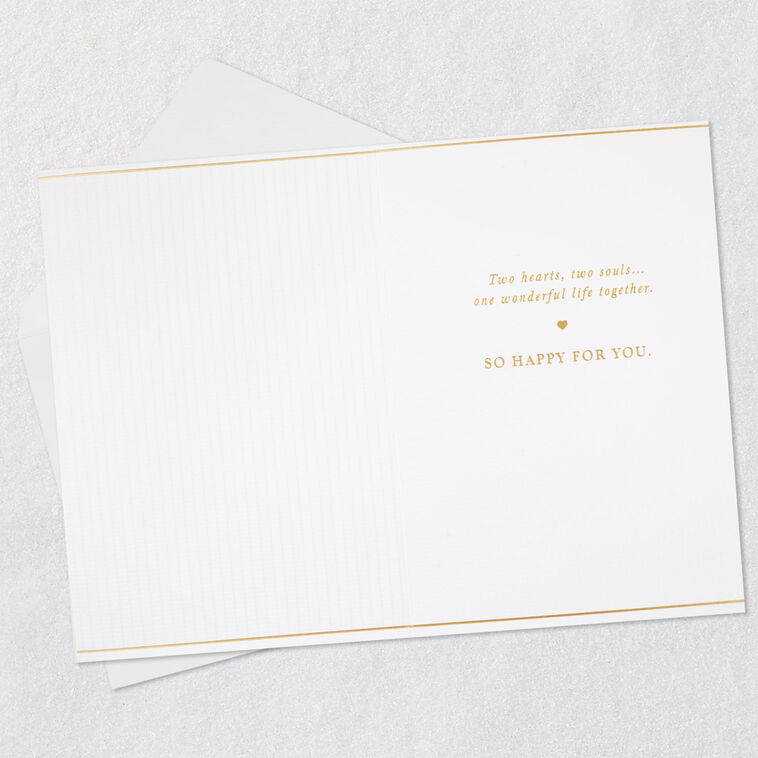 Hallmark Gold Floral Heart Congratulations Wedding Card