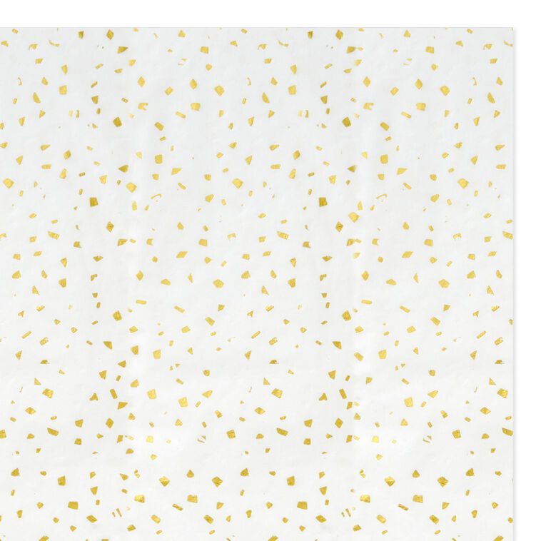 Hallmark Gold Foil Flecks On White Tissue Paper 4 Sheets
