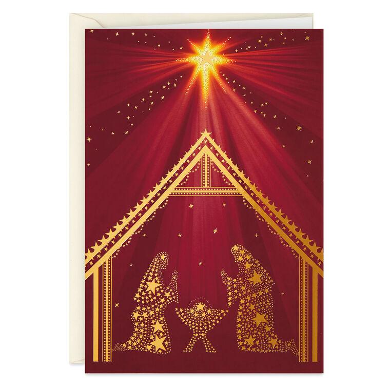 Hallmark Gold Foil Nativity Boxed Christmas Cards Pack Of 16