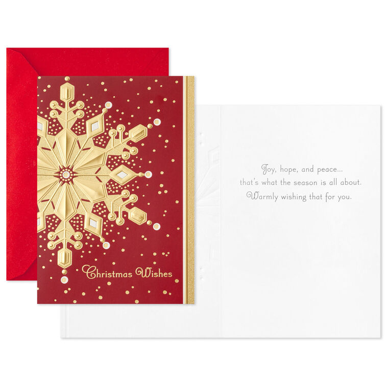 Hallmark Gold Foil Snowflake Boxed Christmas Cards Pack Of 40
