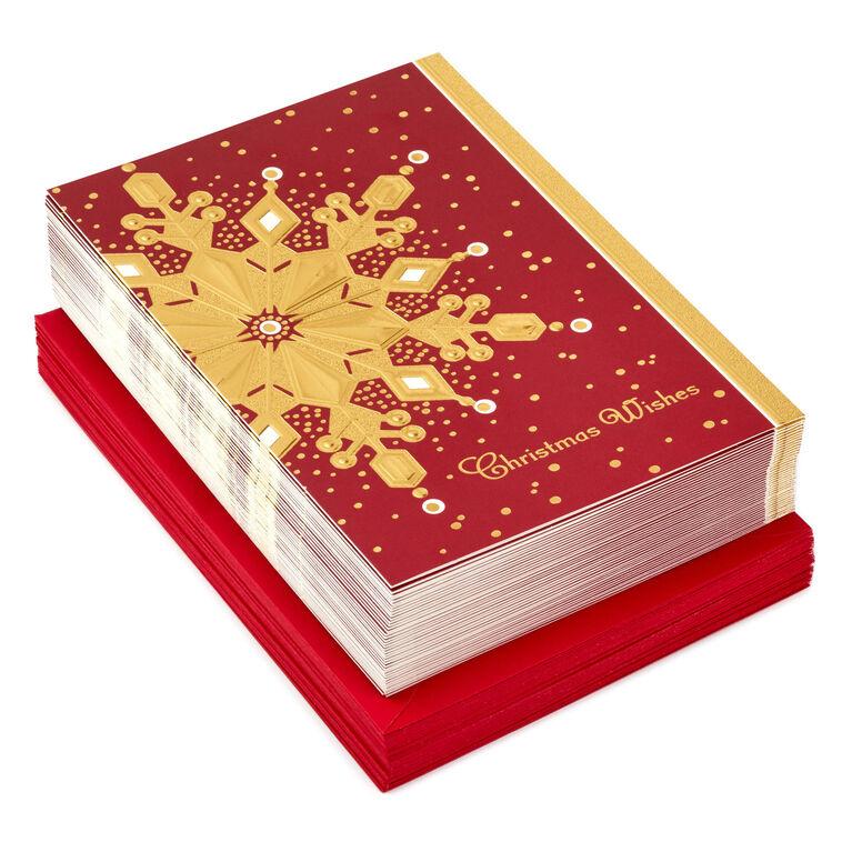 hallmark Gold Foil Snowflake Boxed Christmas Cards Pack of 40