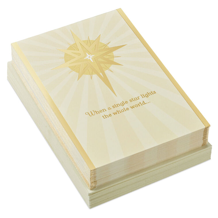hallmark Gold Foil Star Boxed Christmas Cards Pack of 40