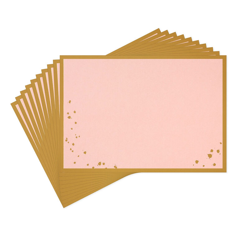 Hallmark Gold-Framed Pink Flat Blank Note Cards Pack Of 10