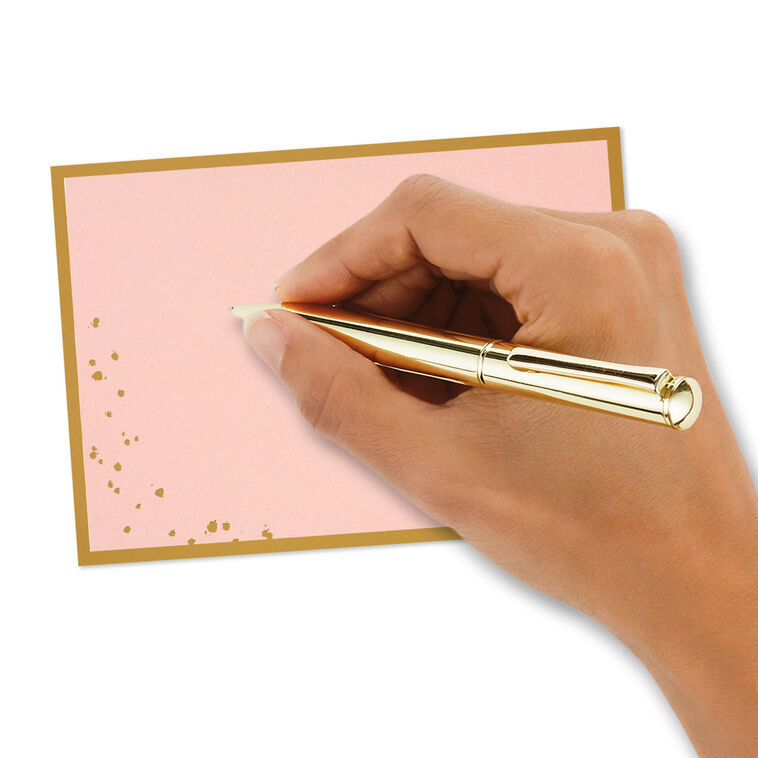 Hallmark Gold-Framed Pink Flat Blank Note Cards Pack Of 10