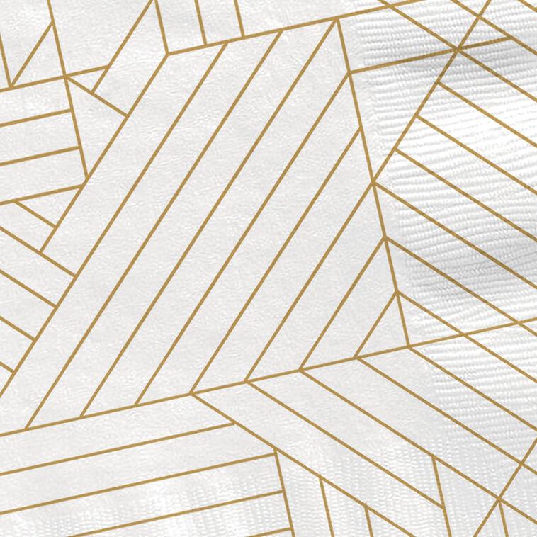 Hallmark Gold Geometric On Ivory Dinner Napkins Set Of 16
