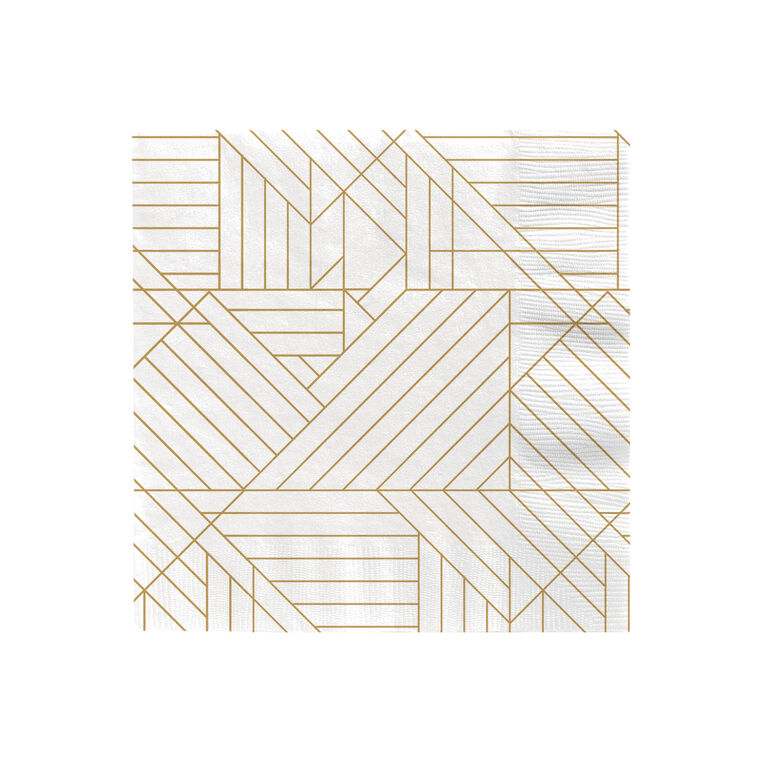 hallmark Gold Geometric on Ivory Dinner Napkins Set of 16