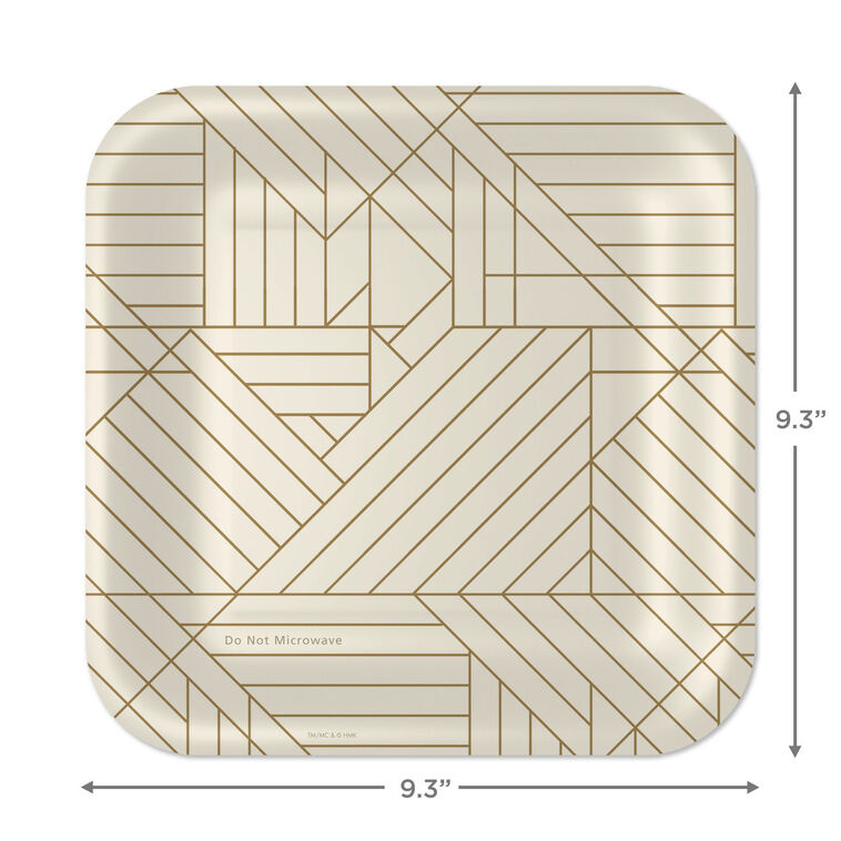 Hallmark Gold Geometric On Ivory Dinner Plates Pack Of 8