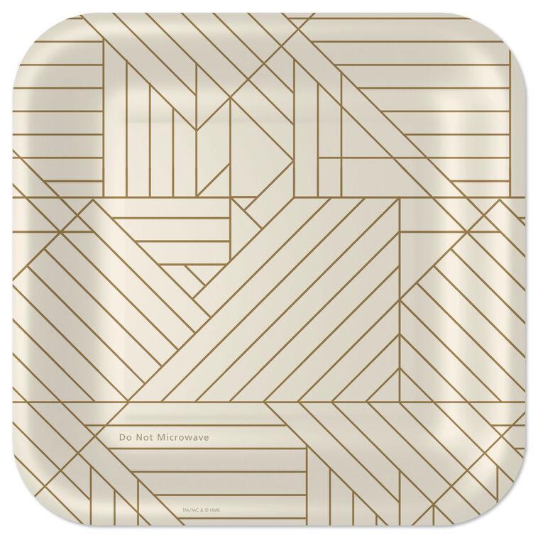 hallmark Gold Geometric on Ivory Dinner Plates Pack of 8